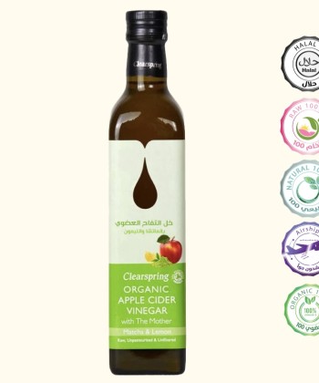 خل التفاح العضوي بالماتشا والليمون 500 مل